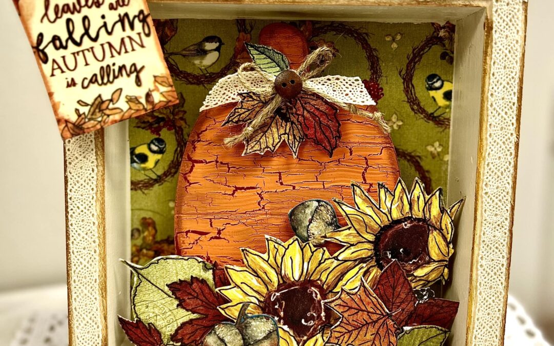 DIY Fall Napkin Art Shadowbox: Easy Step-by-Step Tutorial for Autumn Decor