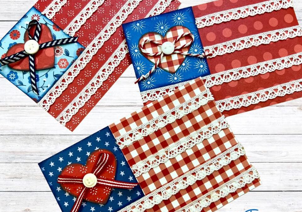 DIY Patriotic Flag Pockets with Paper Scraps