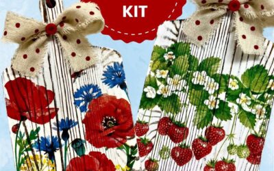 Reversible Summer Cutting Board with Napkin Art
