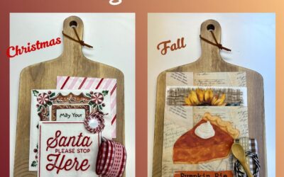 DIY Reversible Cutting Board: Fall & Christmas Napkin Craft Tutorial