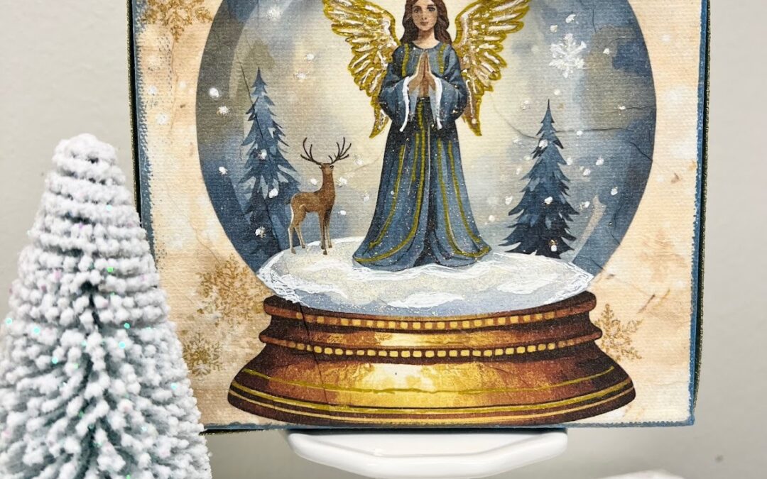 DIY Nativity Snow Globe Canvas: Christmas Napkin Art Tutorial