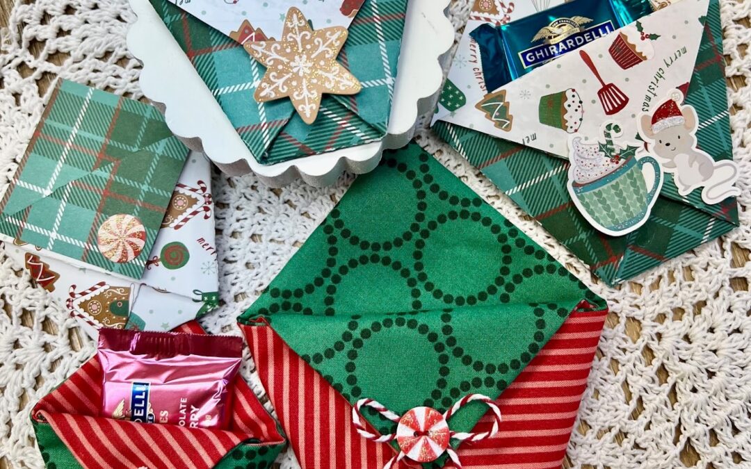 Christmas Treat Pocket Tutorial: Easy Paper & Fabric Gift Card Holders