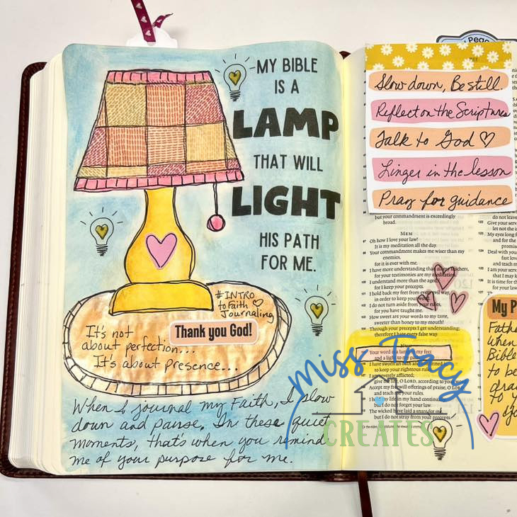 bible with purple flowers in it