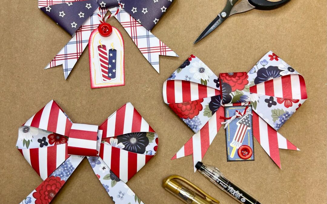 How to Make Easy Paper Patriotic Pinwheel Bows