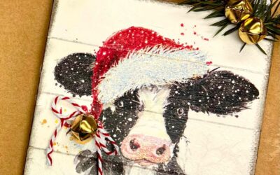 Christmas Cow Gift Card Holder: Easy Napkin Art Ornament Tutorial